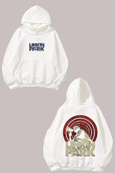 Anetos Linkin Park Megafon Design Rucsac cu imprimeu Alb Swea tricou