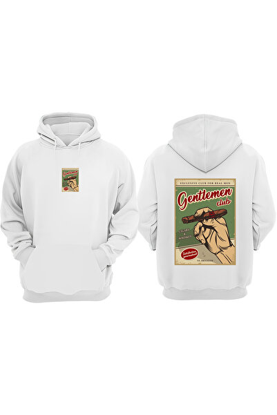 Anetos Λευκό φούτερ Gentlemen Clup Design με τύπωμα