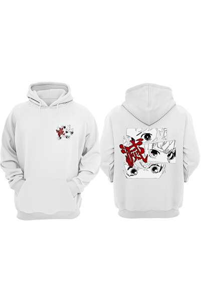 Anetos Λευκό φούτερ Damon Slayer Kimetsu No Yaiba Design Backpack με τύπωμα