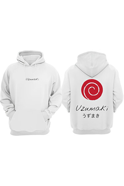 Anetos Λευκό φούτερ με σχέδιο λογότυπου Naruto Uzumaki Clan με τύπωμα