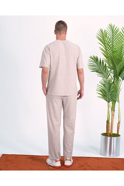 elkumoda Αναπνεύσιμο, αδιάβροχο βαμβακερό μπλουζάκι με λαιμόκοψη με τσέπη Άνετο και κομψό casual μπλουζάκι
