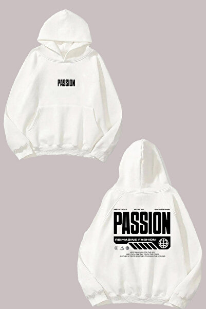 Anetos Passion Design Sırt cu imprimeu Alb Swea tricou