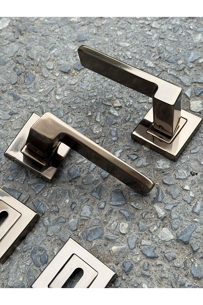 ARON Sofuoğlu Luxury (Antique Bronze) Prisma Anka Square Badge (Room) Door Handle Aluminum / Steel