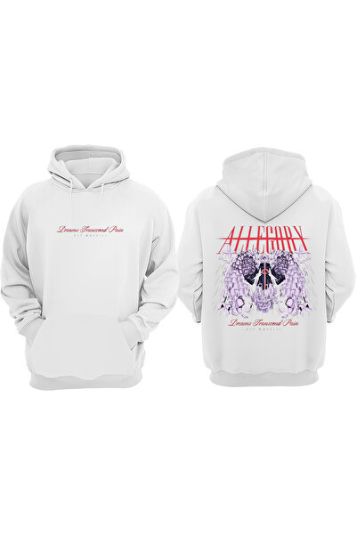 Anetos سويت شيرت أبيض بتصميم ناروتو كونان مطبوع على الظهر