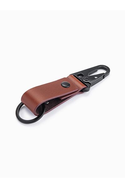 OMBRE Herren Schlüsselanhänger mit Karabinerhaken - braun V3 OU-ACKC-0100