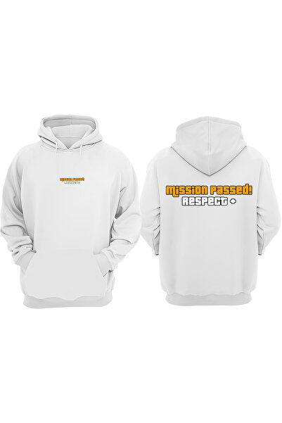 Anetos Λευκό φούτερ Mısson Passed Respect Design με τύπωμα