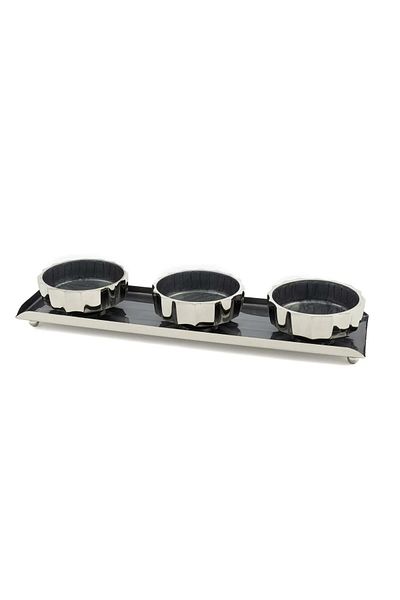 Mikasa Moor Riana Silver Gray 3-Piece Snack Bowl 38X11X5 cm