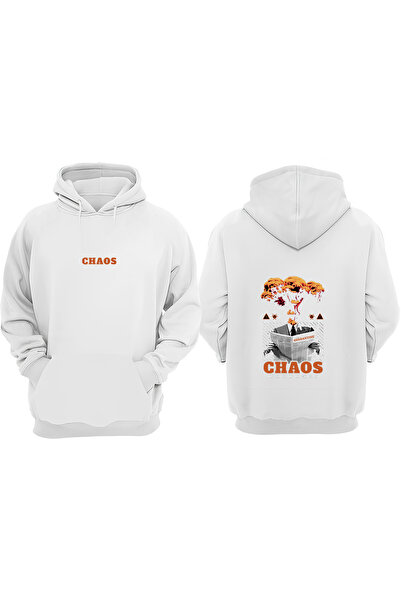 Anetos Chaos Pandemıc Дизайн Світло-біла футболка з принтом на спині