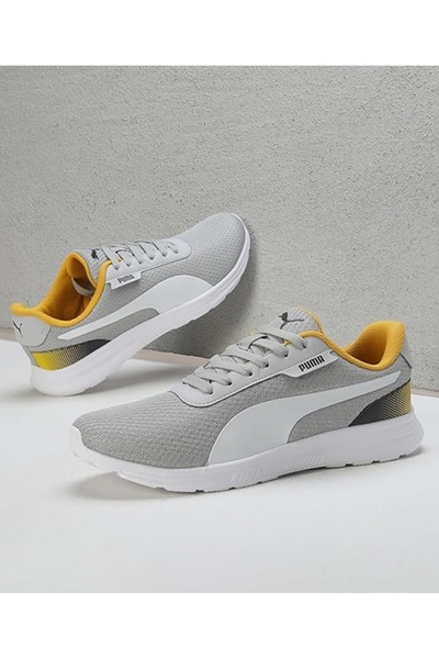 Puma Razz Ash Gry -White Yellow Men's Running Shoes