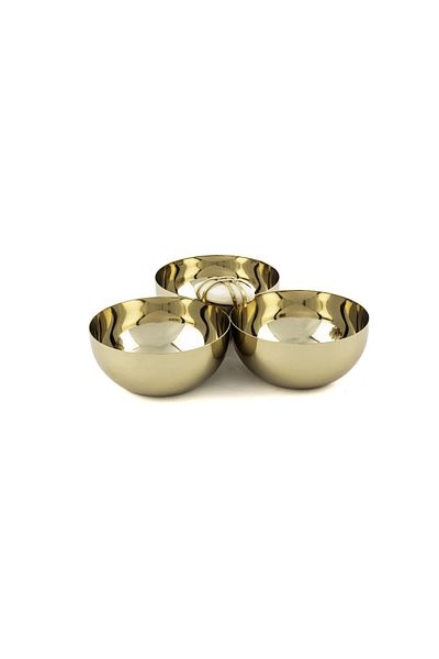 Mikasa Moor Pebble Gold 3 Compartment Snack Bowl 18X6 cm
