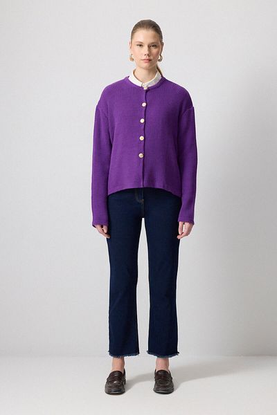 Touché Privé Gold Button Short Cardigan