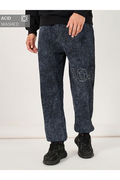 Styli Premium Acid Washed Oversized Terry Applique Joggers