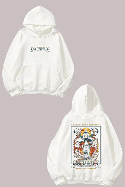 Anetos Design Sacrifice Sırt cu imprimeu Alb Swea tricou