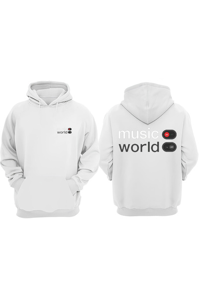 Anetos Music On World Off Design Hanorac Alb cu imprimeu pe spate