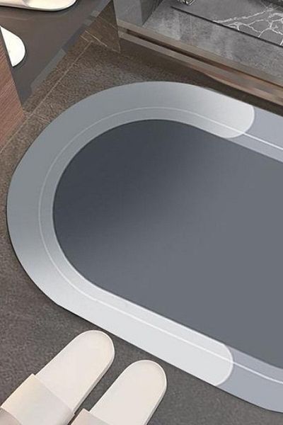 hayret sepeti Finish Bathroom Water Puddles with Oval Super Absorbent Mat