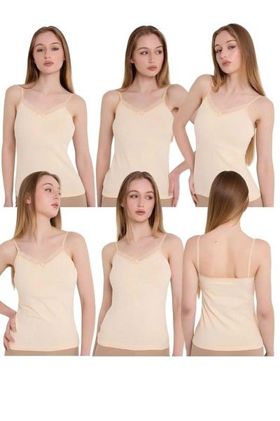 MrrMajestic Pack of 6 Women's Tank Top Solid Color