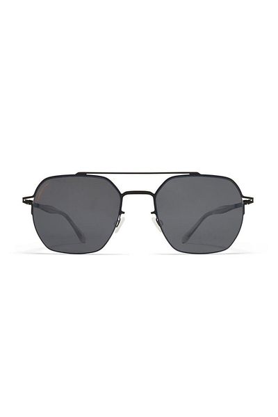 MYKITA Arlo 002 51-19 Unisex Sunglasses – Black Titanium Frame, Smoked Polarized Glass