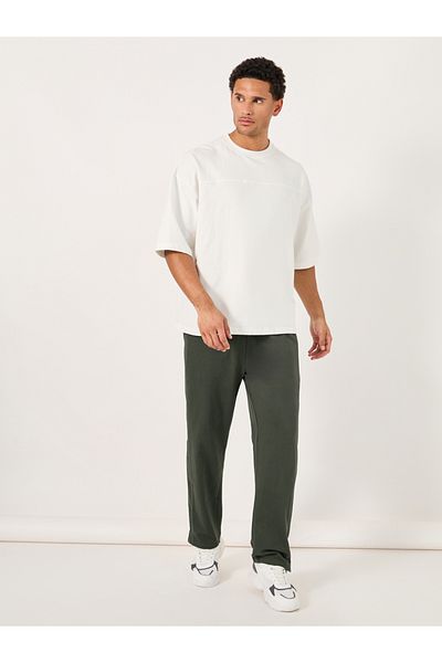 Styli Oversized Straight Leg Joggers with Popper Button