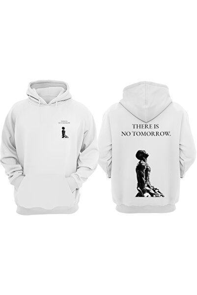 Anetos There Is No Tomorrow Design Sweatshirt alb B cu imprimeu pe spate