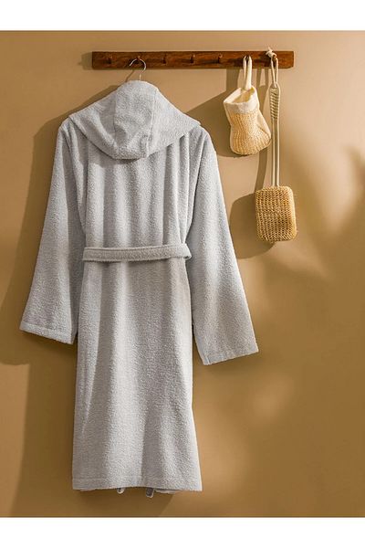 LC Waikiki Home Gray Star Wars Embroidered Cotton Men's Bathrobe