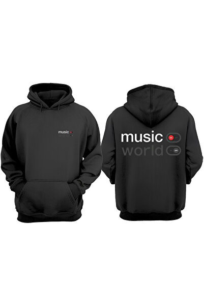 Anetos Music On World Off Design Rucsac cu imprimeu Negru Swea tricou