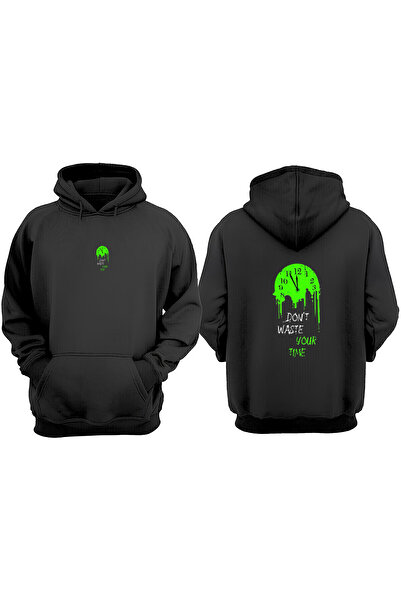 Anetos Nu spătați-vă timpul Design Sırt cu imprimeu Black Swea tricou