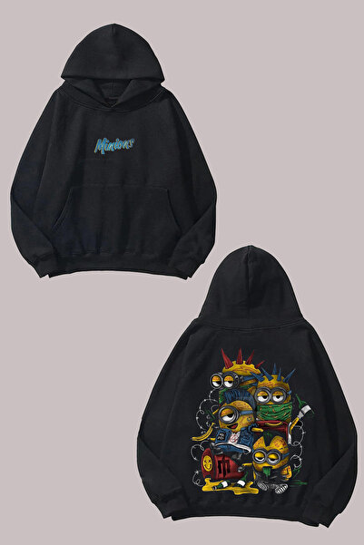 Anetos Minions Gang Design Rucsac cu imprimeu Negru Swea tricou