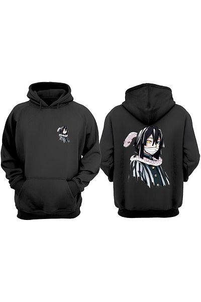 Anetos Demon Slayer Hero Design Back Printed Black Sweatshirt