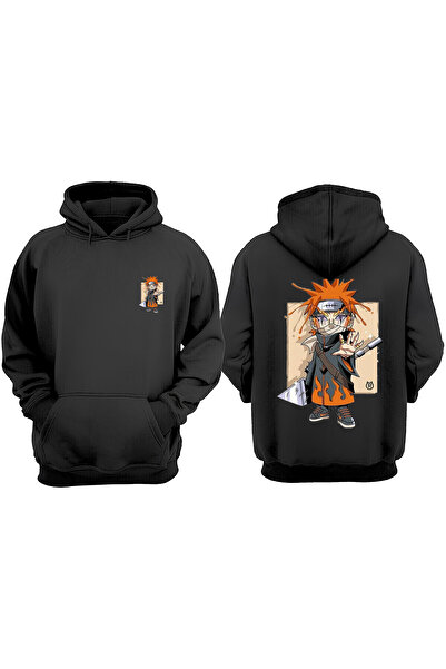 Anetos Naruto Pain Cute Design Rucsac cu imprimeu Negru Swea tricou