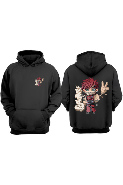 Anetos Naruto Gara Cute Design Rucsac cu imprimeu Negru Swea tricou