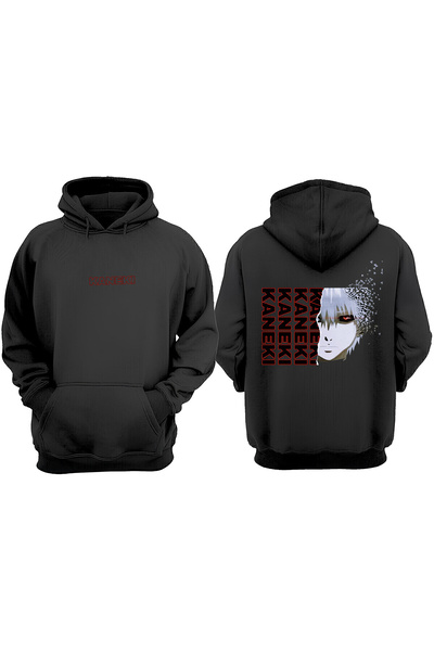 Anetos Kanekı Face Design Spate cu imprimeu Negru Swea tricou