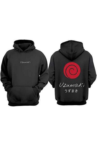 Anetos Naruto Uzumaki Clan Logo Design Rucsac cu imprimeu Negru Swea tricou