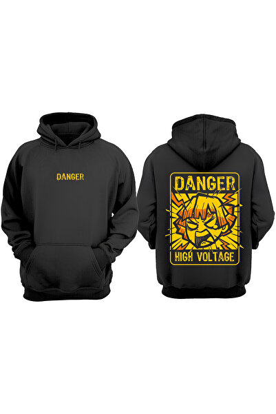 Anetos Zenitsu High Voltage Design Spate cu imprimeu Negru Swea tricou