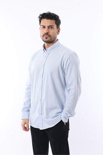 İDS COLLECTİON Cămașă pentru bărbați, slim fit, cu guler cu nasturi, cu aspect de in, 100% bumbac