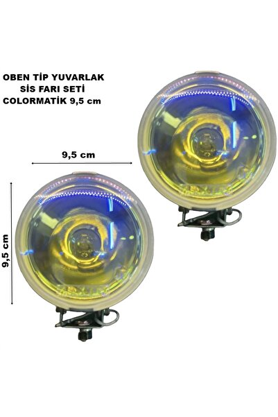 Genel Markalar Sis lambası set oben yuvarlak colormatik 9,5 cm sis farı sağ ve sol 2 Adet 12 v 1 takım üniversal