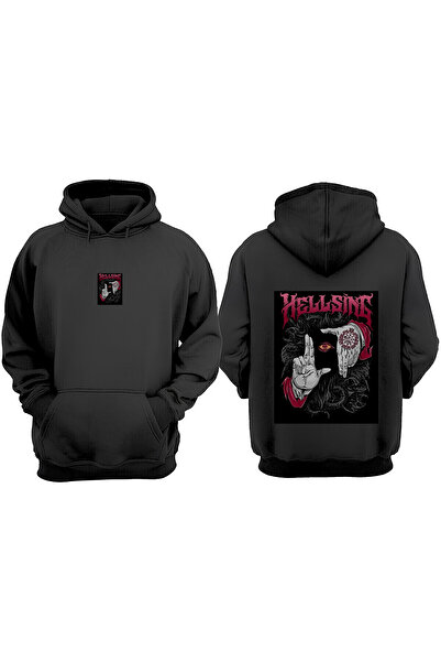 Anetos Hellsıng Hand Design Rucsac cu imprimeu Negru Swea tricou