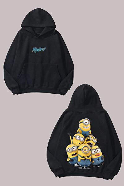 Anetos Μαύρο φούτερ Minios Design Back με τύπωμα