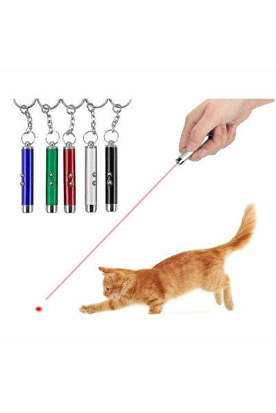 Floopy Laser pentru pisici, breloc cu led, multicolor, jucarie 3 in 1