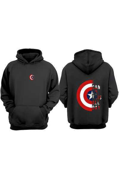 Anetos Captain America poate face asta Design Rucsac cu imprimeu Negru Swea t...