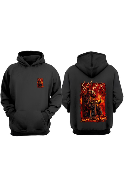 Anetos Slayer Evil Design Spate cu imprimeu Negru Swea tricou