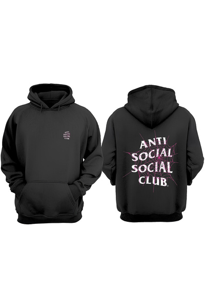 Anetos Μαύρο φούτερ με σχέδιο Anti Social Club με τύπωμα