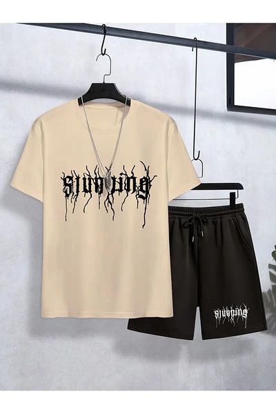 aynewmoda Stuning Print Short Sleeve T-Shirts and Shorts