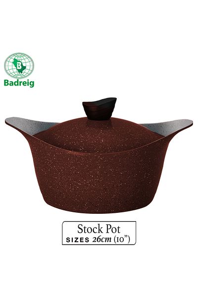badreig LAHOYA CERAMIC COATED Pot With Lid 26Cm 5.4L Red Aluminum  Marble Nonstick Coating |Made in Saudi