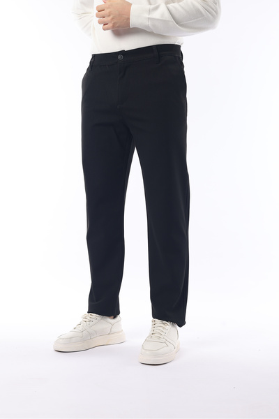 İDS COLLECTİON Mevsimlik Siyah Slim Fit Likralı Kumaş Pantolon