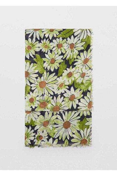 MANGO Woman Eșarfă din amestec de in floral