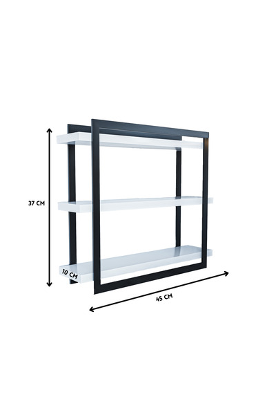 alpaevmobilya Mutfak Banyo Rafı 3 Raflı Metal Çerçeveli