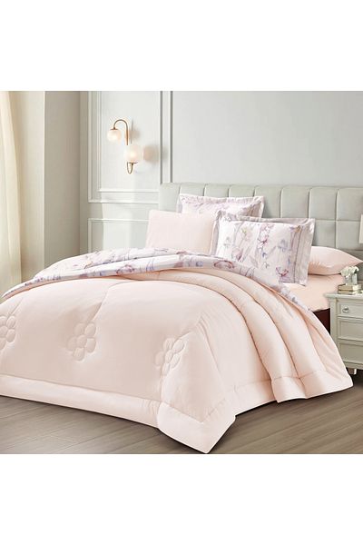 Donetella Printed Bedding Reversible Comforter Set,4-pcs Single Size Fits 170x230cm(350GSM)
