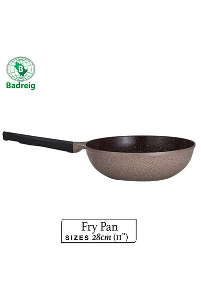 badreig LAHOYA CERAMIC COATED WOK PAN 28CM 3.9L Brown Aluminum  Marble Nonstick Coating |Made in Saudi