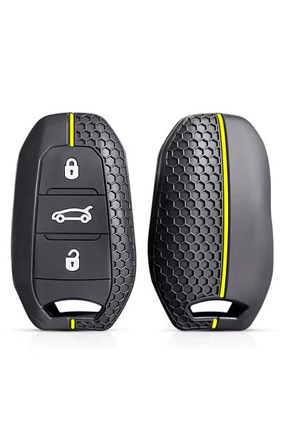 emii auto spare parts Opel Peugeot Citroen Ds Toyota Proace City - New Fiat Doblo Key Case Switchless Model Black/Yellow