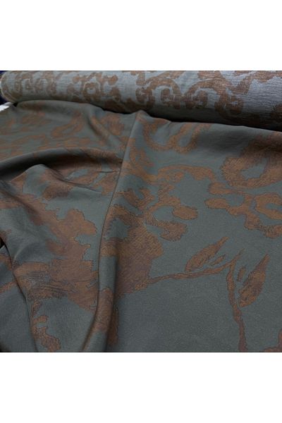 Yaren Ülker Bronze Anthracite Patterned Modal Viscose Fabric - Double En